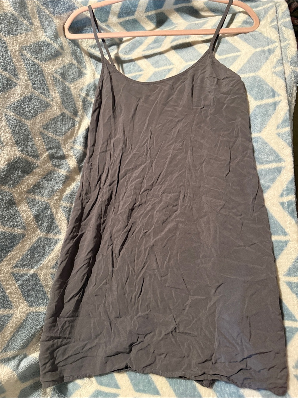 HOLLISTER - Charcoal Grey Slip Mini Dress - Adjustable Straps - Size Small